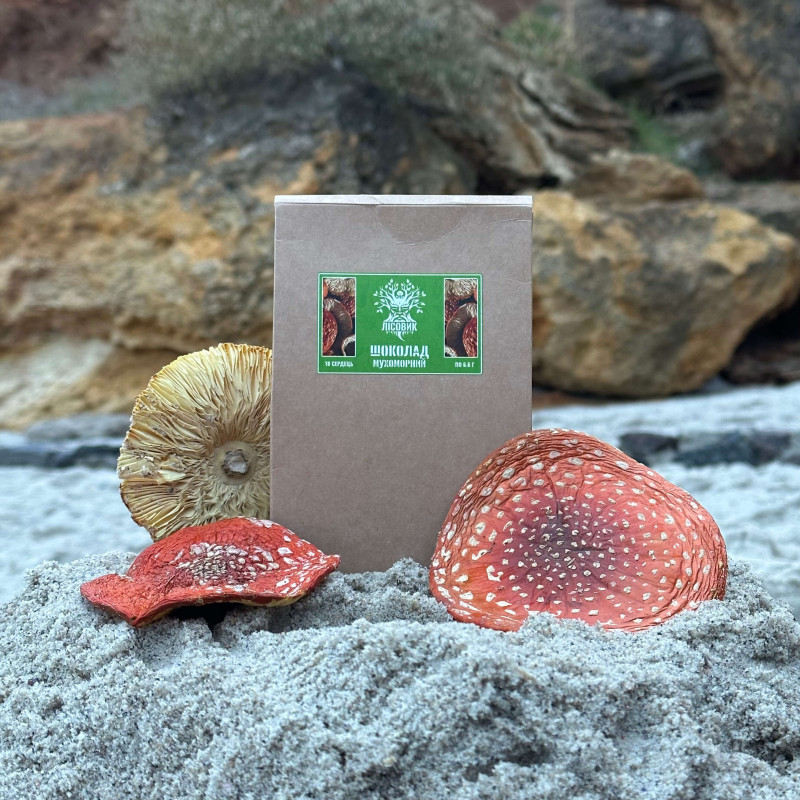 Шоколадные конфеты LOVE с мухомором (сердечки), "Лесовик", 108 грамм