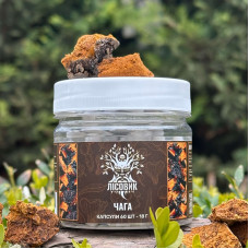 Чага березова, "Лісовик", 60 капсул по 0.3 г