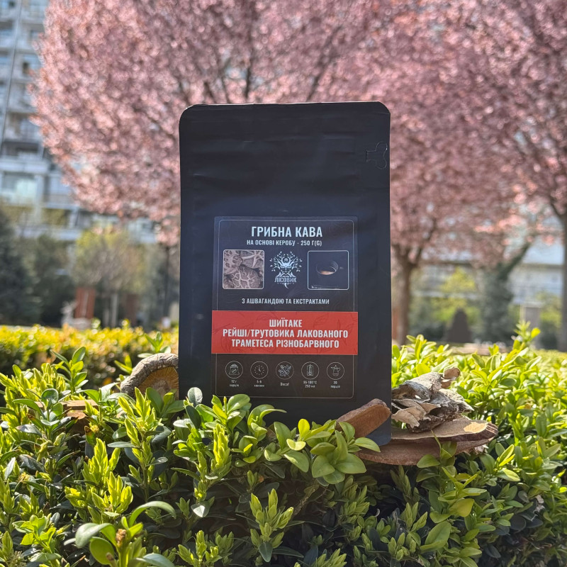 Грибна кава на основі керобу (без кофеїну), "Лісовик", 250 грам