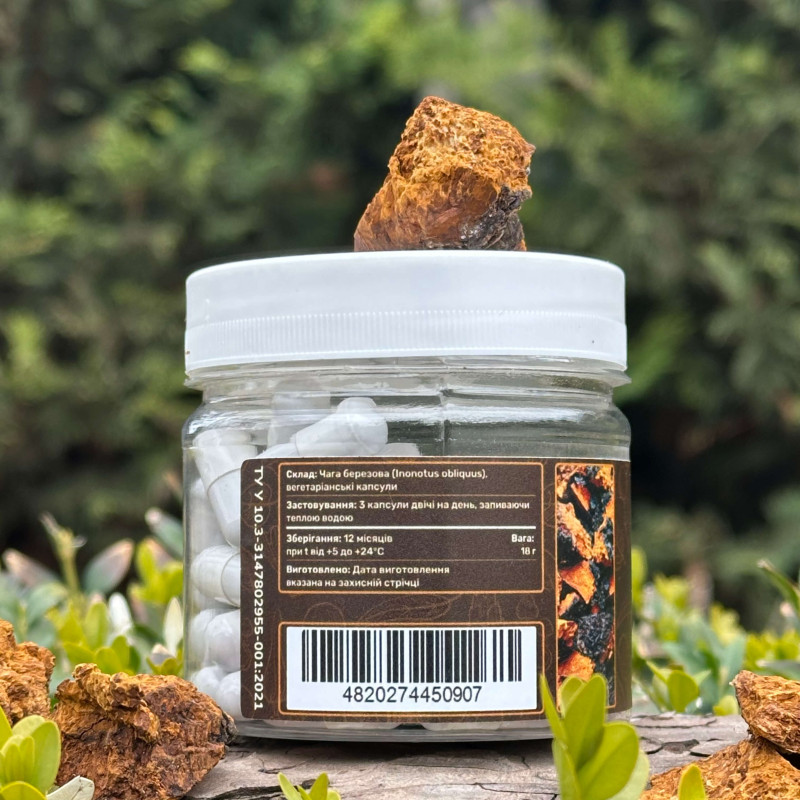 Чага березовая, "Лесовик", 60 капсул по 0.3 г
