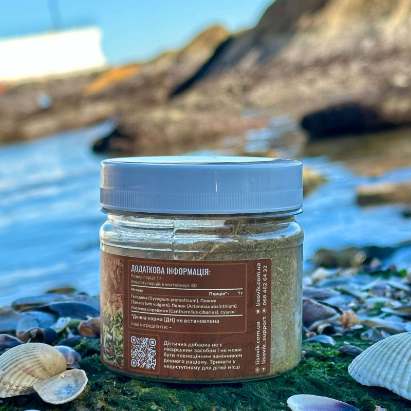 Тройчатка с лисичками антипаразитарная, молотая, "Лесовик", 50 грамм