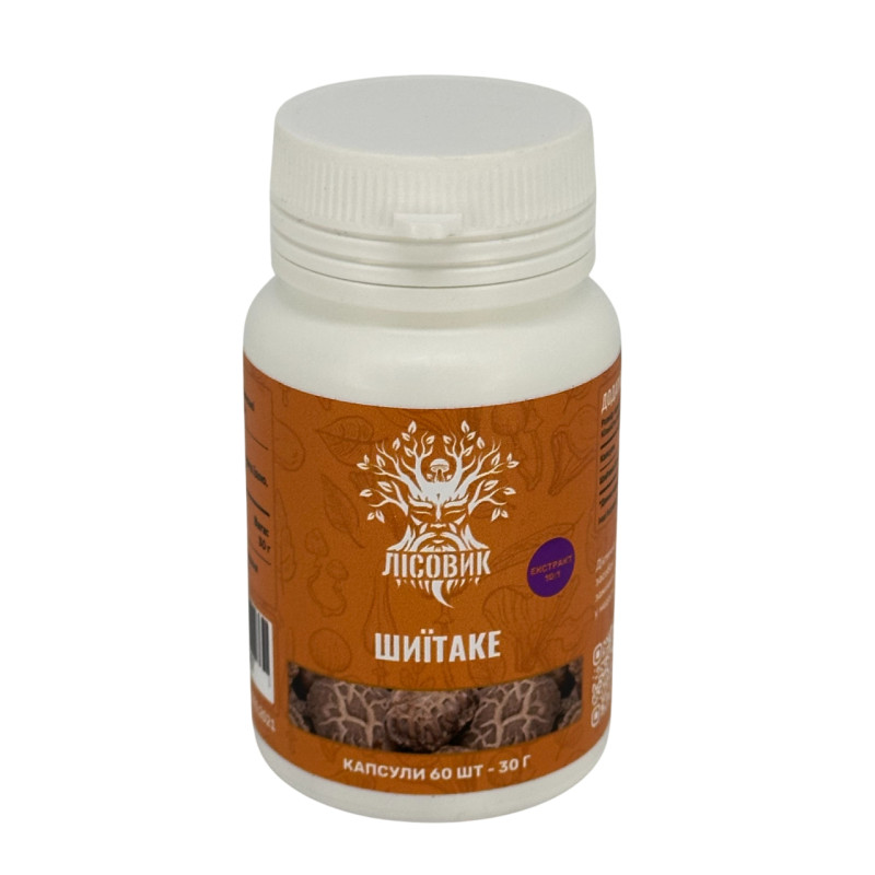 Шиїтаке, екстракт 10:1, "Лісовик", 60 капсул