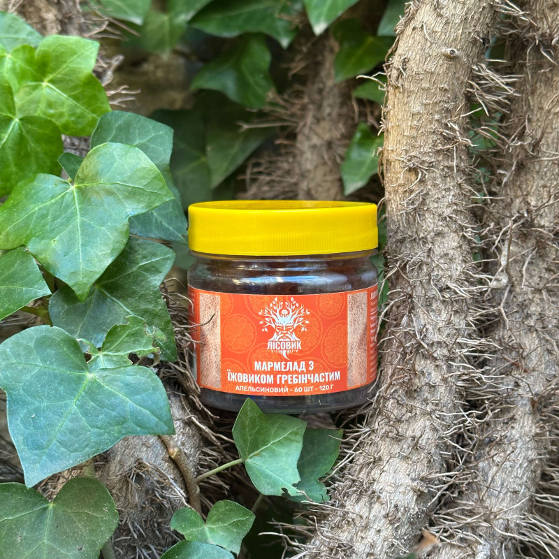 Мармелад з їжовиком гребінчастим зі смаком апельсина, "Лісовик", 60 желейок