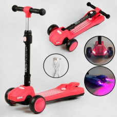 Самокат трехколесный "Best Scooter" с парогенератором (6) складной руль, ЗВУК МАШИНЫ, ДЫМ, СВЕТ, пластмассовый, колеса PU 120х35мм, в коробке