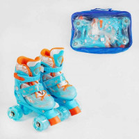 Ролики (розмір 31-34, колір СИНІЙ, колеса PU, КОЛЕСА ЗІ СВІТЛОМ, устілка 18-20 см, d колес – 4,5 см, в сумці)