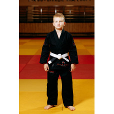 Чорне дитяче кімоно для хлопчиків, джиу-джитсу, TM BUDOGI, зріст 130 см, щільність 350 гр/м.кв.