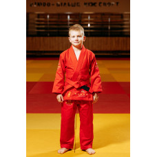 Червоне дитяче кімоно для хлопчиків, грепплінг, TM BUDOGI, зріст 150 см, щільність 350 гр/м.кв.