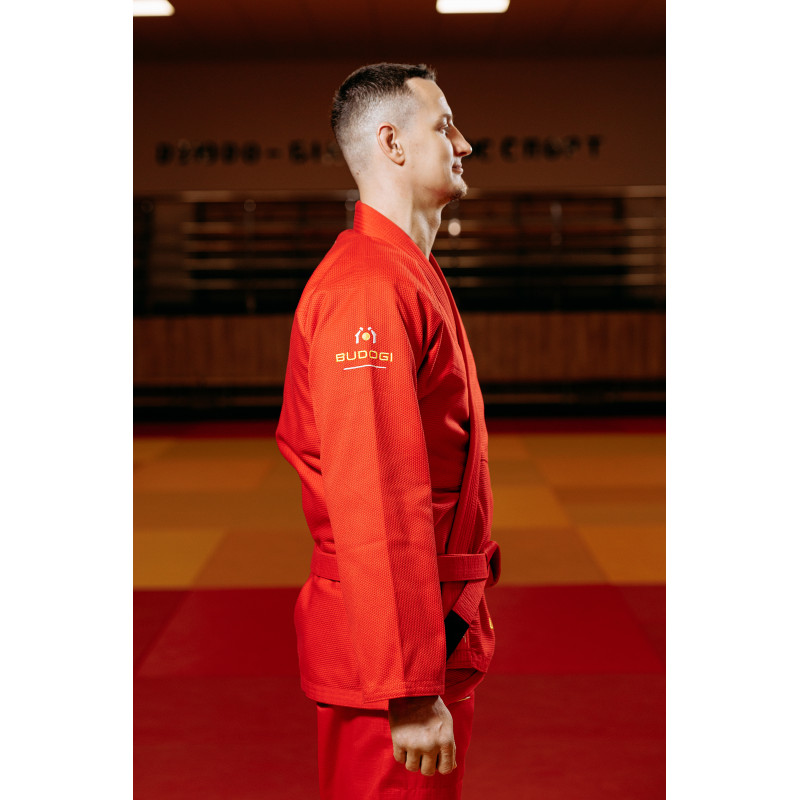 Червоне кімоно для хлопців/чоловіків, грепплінг, TM BUDOGI, зріст 190 см, щільність 450 гр/м.кв.