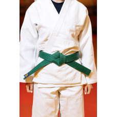 Зелений пояс для дзюдо ТМ "Kintayo" Wazari, Зріст 180 см, Довжина 280 см, Ширина 4,5 см, Бавовна, Поліестер
