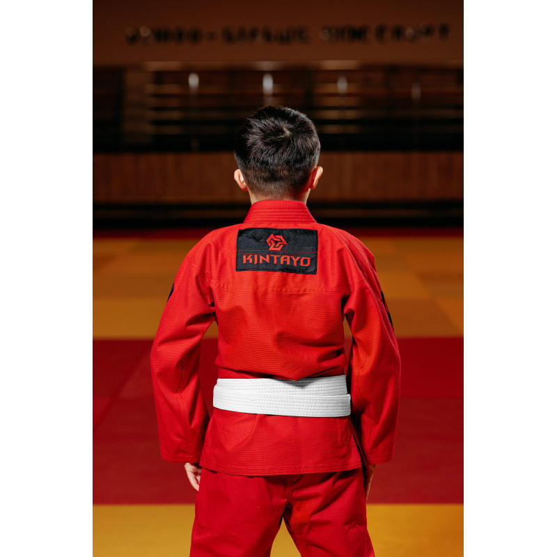 Кімоно для джиу - джитсу червоне, TM "Kintayo", 120 зріст, щільність 350 гр/м.кв.