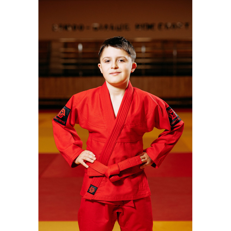 Кімоно для грепплінгу червоне, TM "Kintayo", 140 зріст, щільність 350 гр/м.кв.