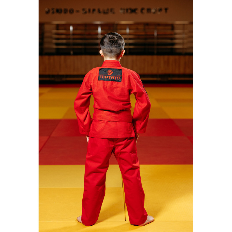 Кімоно для грепплінгу червоне, TM "Kintayo", 140 зріст, щільність 350 гр/м.кв.