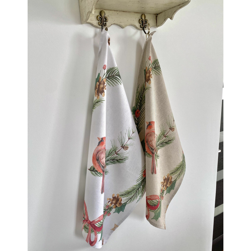 Набір з 2 шт. кухонних рушників "Red Cardinal" SET TOWELS-19