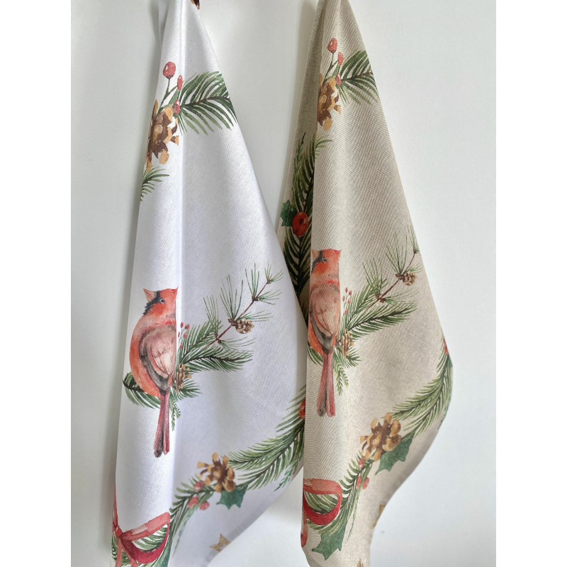 Набір з 2 шт. кухонних рушників "Red Cardinal" SET TOWELS-19