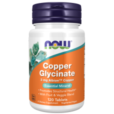 Міді гліцинат, Copper Glycinate, Now Foods, 3 мг, 120 таблеток