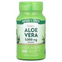 Алоэ Вера, Aloe Vera, Potent, Nature's Truth, 5000 мг, 100 гелевых капсул быстрого высвобождения