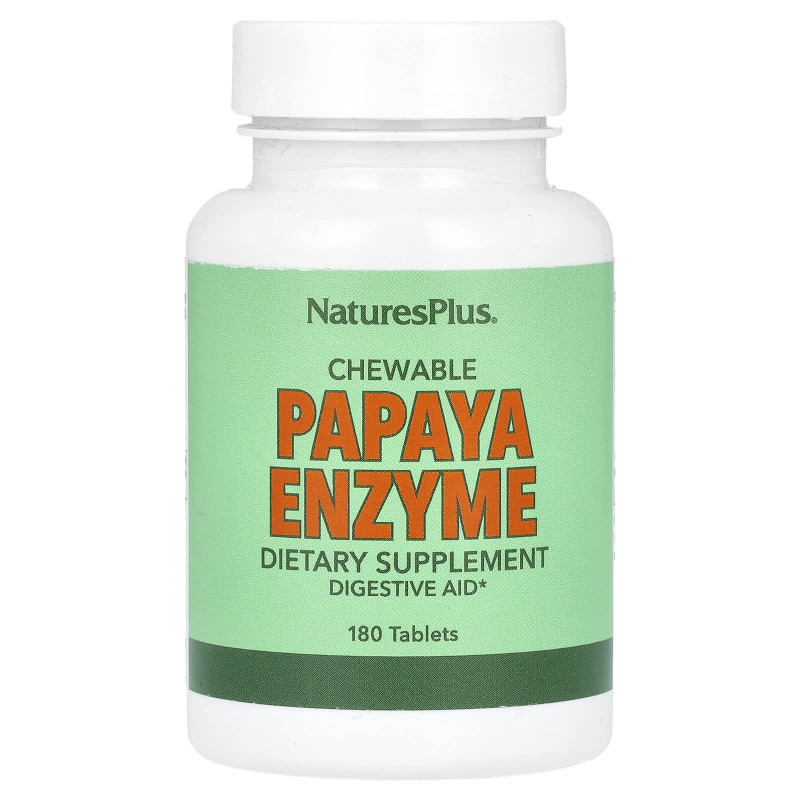 Фермент папайї, Papaya Enzyme, Nature's Plus, 180 жувальних таблеток