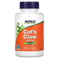 Котячий кіготь, Cat's Claw, NOW Foods, 500 мг, 100 вегетаріанських капсул