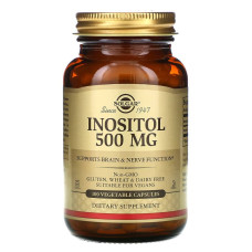 Інозитол, Inositol, Solgar, 500 мг, 100 вегетаріанських капсул
