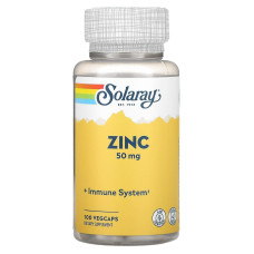 Хелатний цинк, Zinc, Solaray, 50 мг, 100 капсул