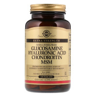 Глюкозамин, гиалуроновая кислота, хондроитин, МСМ, Glucosamine Hyaluronic Acid Chondroitin MSM, Solgar, 120 таблеток