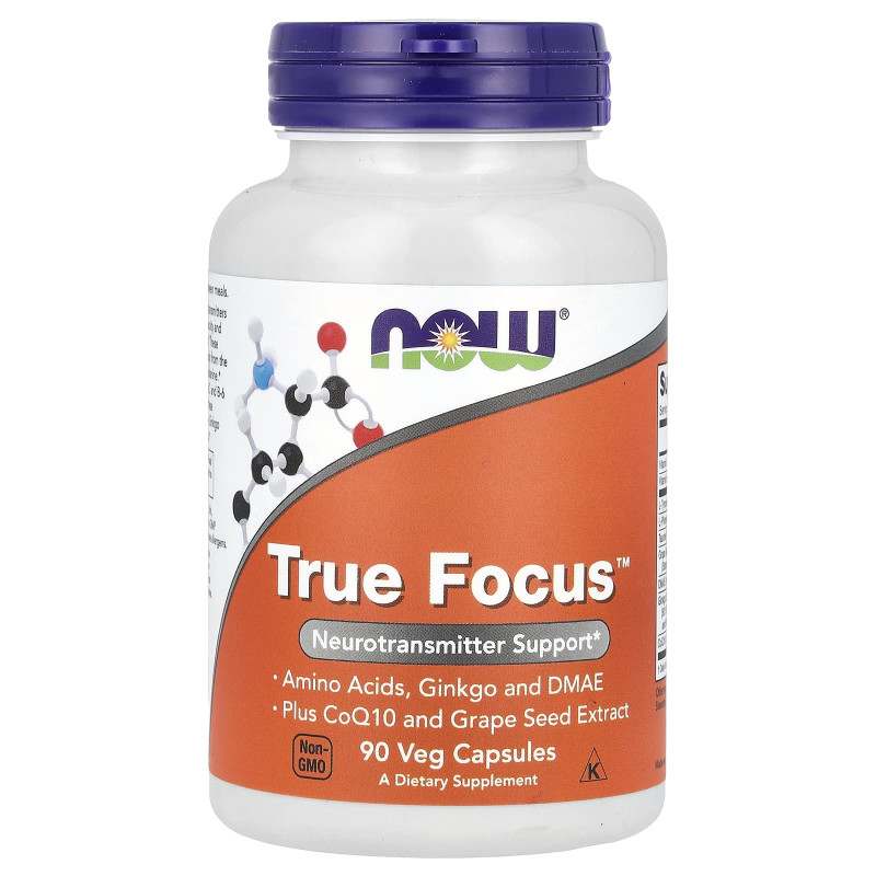 Тру Фокус, True Focus, Now Foods, 90 вегетарианских капсул