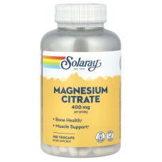 Магній цитрат, Magnesium Citrate, Solaray, 400 мг, 180 вегетаріанських капсул (133 мг на капсулу)
