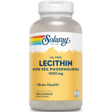 Лецитин из сои, Lecithin, Solaray, без масла, 500 мг, 250 капсул