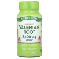Валеріана, Valerian Root, Nature's Truth, корінь, 2400 мг, 90 капсул швидкого вивільнення (1200 мг на капсулу)