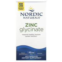Глицинат цинка, Zinc Glycinate, Nordic Naturals, 20 мг, 60 капсул