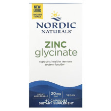 Гліцинат цинку, Zinc Glycinate, Nordic Naturals, 20 мг, 60 капсул