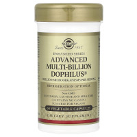 Пробіотики дофілус, Advanced Multi-Billion Dophilus, Solgar, комплекс, 60 рослинних капсул