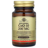 Коэнзим Q10, Megasorb CoQ-10, Solgar, 200 мг, 30 гелевых капсул