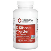 D-рибоза, D-Ribose Powder, Protocol for Life Balance, порошок, 227 г