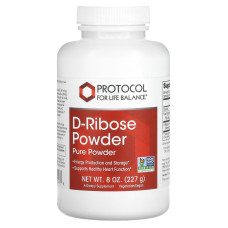D-рибоза, D-Ribose Powder, Protocol for Life Balance, порошок, 227 г