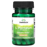Пробиотики (ацидофильные лактобактерии), L. Plantarum Probiotic, Swanson, 10 млрд КОЕ, 30 вегетарианских капсул с ЭМБО