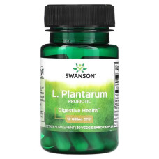 Пробиотики (ацидофильные лактобактерии), L. Plantarum Probiotic, Swanson, 10 млрд КОЕ, 30 вегетарианских капсул с ЭМБО
