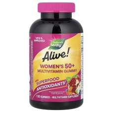 Мультивитамины для женщин после 50, Women's 50+ Gummy Vitamins, Nature's Way, 130 жевательных конфет