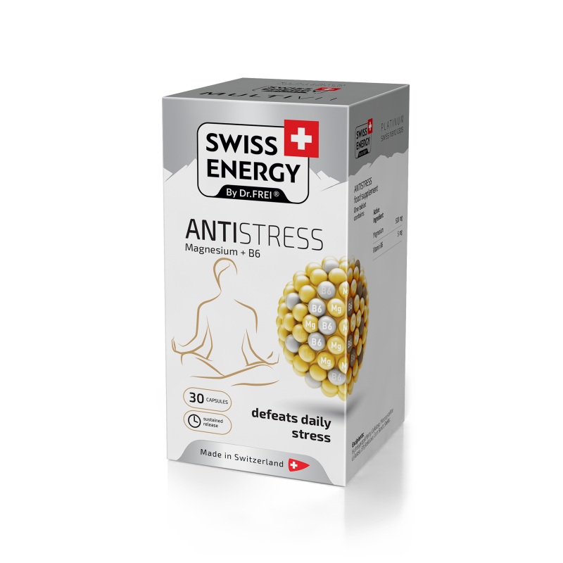 Анти-стресс, ANTISTRESS Magnesium+B6, Swiss Energy, магний и витамин В6, 30 капсул