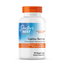 Наттокиназа и серрапептаза, Best Natto-Serra, Doctor's Best, 90 капсул