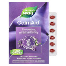 Заспокійливе з лавандою, CalmAid, Clinically Studied Lavender, Nature's Way, 30 гелевих капсул