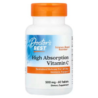 Вітамін С, High Absorption Vitamin C, Doctor's Best, високе засвоєння, 60 веганських таблеток