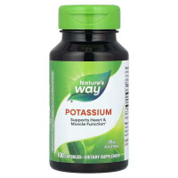 Калій, Potassium, Nature's Way, підтримка роботи серця та м'язів, 99 мг, 100 капсул