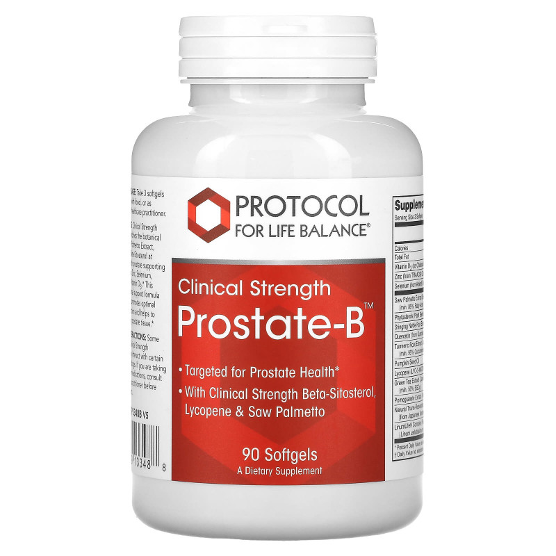 Поддержка простаты, Prostate-B, Protocol for Life Balance, клиническая эффективность, 90 гелевых капсул