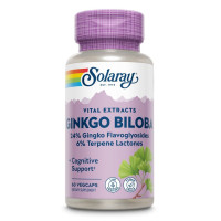 Гинкго билоба, Ginkgo Biloba Leaf Extract, Solaray, 60 мг, 60 вегетарианских капсул