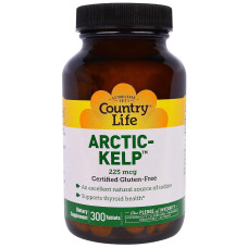 Йод, арктична ламінарія, Artic-Kelp, Country Life, 225 мкг, 300 таблеток