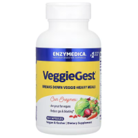 Ферменты для пищеварения, VeggieGest, Enzymedica, для переваривания растительной клетчатки, 90 капсул