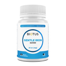 Залізо, Gentle Iron, Biotus, 25 мг, 60 капсул