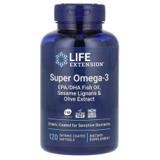 Омега-3, Super Omega-3, EPA/DHA Fish Oil, Life Extension, 120 гелевих капсул