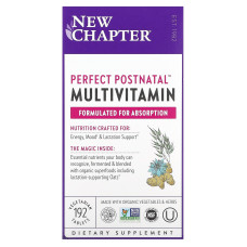Мультивитаминный комплекс постнатальный, Postnatal MultiVitamin, New Chapter, 192 вегетарианские таблетки